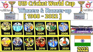 All U19 Cricket World Cup Winners & Runners-up List From (1988 - 2022) | U19 World Cup Winners List