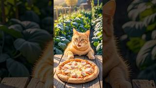 Cat Cooks Pizza | Funny and Adorable Kitchen Moments #shorts