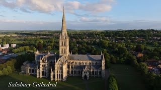 Salisbury Cathedral at Sunset - DJI Mavic 3 PRO 4K 60 Fps