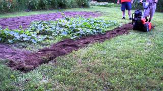 Roto Tilling with the Husqvarna DRT900E - Tearing up the Ground! - August 17,2013