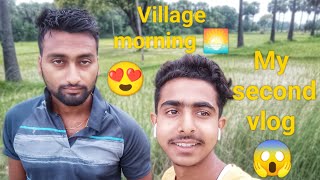 my 😍second vlog💥 morning view 🌅 gav me vlog video with friend //#vlog #sauravjoshivlogs #villagevlog