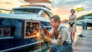 Poor Single Dad Fixes Rich Woman's Boat Engine—He Freezes When He Learns Her Secret!
