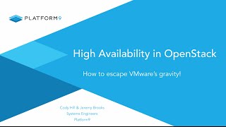 Platform9 Webinar - High Availability in OpenStack