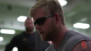 USC Football - Jake Olson Bench Press