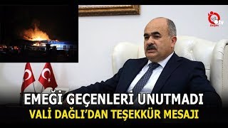 VALİ DAĞLI’DAN TEŞEKKÜR MESAJI