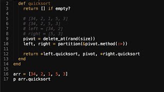 Ruby implementation of quicksort