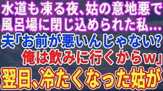 【スカッとする話】水道も凍る極寒の夜、姑に風呂に閉じ込められた私…夫に助けても「お前が悪いんじゃん？俺は飲んでるから無理」→翌日、冷たくなって発見されたのは義母の方だった…【修羅場】