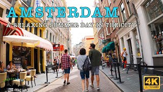 A Relaxing Summer Day in Amsterdam | A 4k HDR Bicycle and Walking Tour | Live Camera 2021