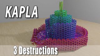 Kapla destruction, 3d animations made with cinema 4d