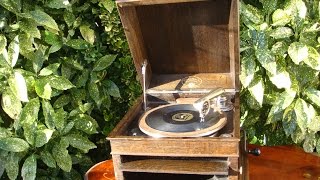 Vintage Antique Old Columbia GRAFONOLA Table Top Gramophone \u0026 Sound Box See Video