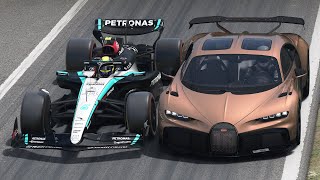 Mercedes F1 2024 vs Bugatti Chiron Pur Sport at Monza