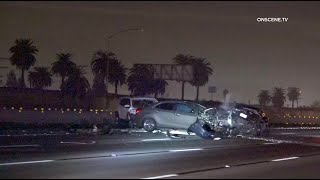 *CAUGHT ON CAMERA* Multi-Car Freeway Wreck (RAW FOOTAGE) | Los Angeles