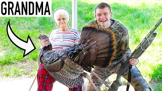 Turkey Hunting Catch & Cook with 147 Year Old Grandma!