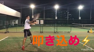 叩き込め‼️威力・安定感求めたチャンスボール‼️【テニス】【フォアハンドストローク】【チャンス】