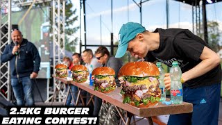 GIGA BURGER EATING CONTEST (REAL EATING SPEED) | BURGER DAY 2022 | PRIZES WORTH