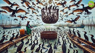 10000 cormorants can typically catch 7500 kg of fish per day. Amazing Fishing, Cormorant Documentary