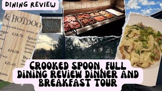 Honest dining review at Crooked spoon, Dinner & full Breakfast tour. Alton towers Enchanted village