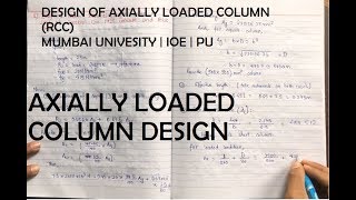 Axially Loaded Column Design RCC | Mumbai University | IOE , TU , PU