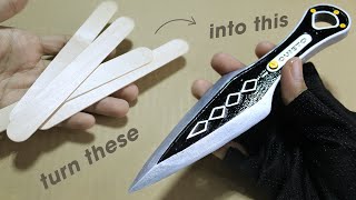 How to make Apex Legends Kunai Knife (Realistic Version) from Popsicle Sticks without PowerTools