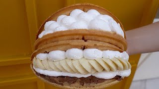 두툼한 생크림 와플, 줄서서 먹는 곳 - 청주 / 달콤달달 WAFFLE / Waffle with Whipped Cream / Korean Street Food