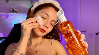 ASMR- ME PREPARANDO PARA DORMIR 😴 (sons de cosméticos, sussurros…)