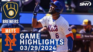 Mets vs Brewers (3/29/24) | NY Mets Highlights | SNY