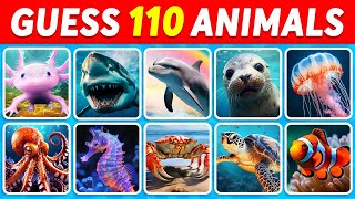 Guess 110 SEA ANIMALS in 3 seconds | EASY to IMPOSSIBLE