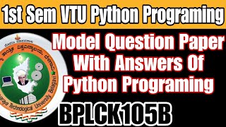 VTU Introduction To Python Programming Model Question Paper With Answers | VTU | Infogoal