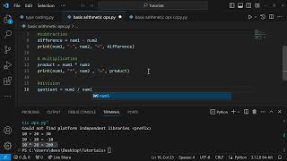 Python Basic Arithmetic Operators including Multiplication Integer Division Modulus Power and more