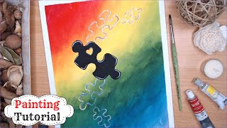 Daily challenge #156 RAINBOW Acrylic Painting Tutorial | Satisfying Relaxing Wow Art for Beginners