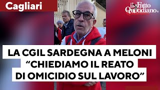 Manifestanti Cgil a Cagliari fermano Meloni: \