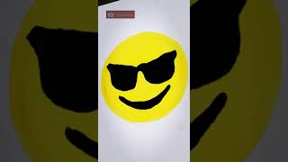 Smiling face with sunglasses imogi😎painting/Poster colours painting/#shorts