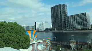 浜松町～整備場駅 東京モノレール 運河 昭和島車両基地　ボート 東海道新幹線