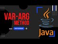 var Arg Method Java | Object Oriented Programming in Java #java