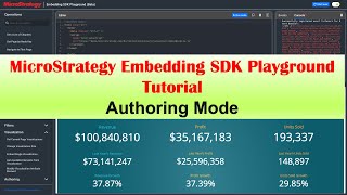 MicroStrategy Embedding SDK Playground Tutorial - Authoring Mode