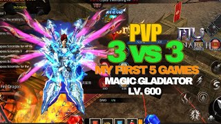 MU MONARCH SEA - Lv.600 Magic Gladiator - 3vs3 - My First 5 Games #mu #mumonarchsea