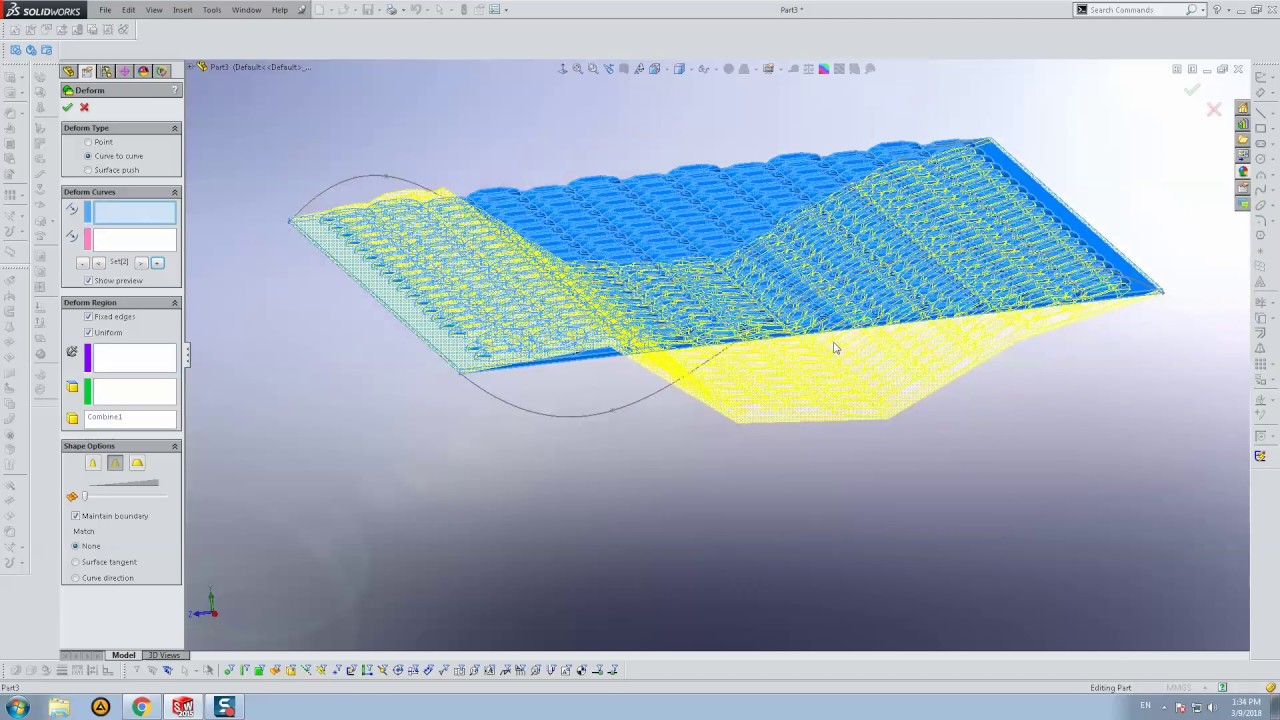 Complex Surface Pattern - Curve To Curve Deformation Method (SolidWorks ...