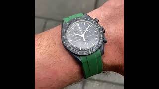 Omega MoonSwatch on WIS Straps Forest Green