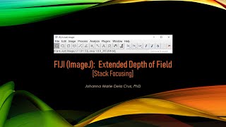 FIJI (ImageJ): Extended Depth of Field [Stack Focusing]