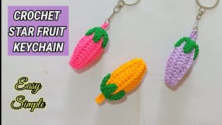 CROCHET STAR FRUIT KEYCHAIN, GANTUNGAN KUNCI BUAH BELIMBING/COKLAT RAJUT,DIY, TUTORIAL