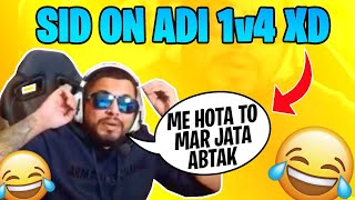 🤣SID REACTION ON ADI 1V4 *FUNNY* XD