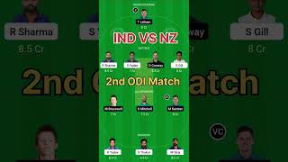 IND vs NZ Dream 11 Team #cricketlover #cricketshorts | 2nd ODI Match | India vs New Zealand