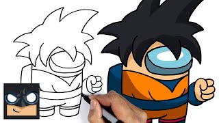 How To Draw Among Us | Goku Crewmate || Step by Step Drawing Tutorial for Beginners