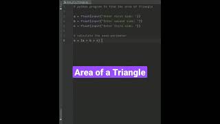 Python program to Calculate the Area of a Triangle