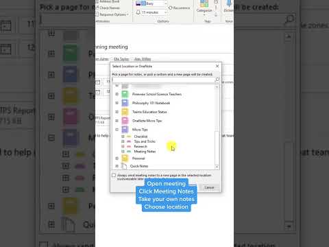 Outlook y OneNote para notas de reuniones