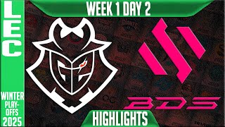 G2 vs BDS Highlights | LEC Winter Playoffs BO1 W1D2 2025 | G2 Esports vs Team BDS