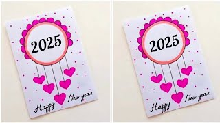 Diy - 😍 White Paper 😍 Happy New year greeting card। how to make new year greeting card 2025