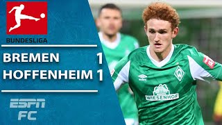 Josh Sargent's Werder Bremen draw vs. Hoffenheim | ESPN FC Bundesliga Highlights
