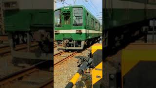 【実写】緑と黄色の東武8000系（亀戸線曳舟付近）(Japanese train,Tobu 8000 Series) #shorts