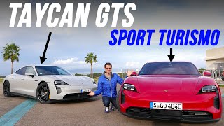 Porsche Taycan GTS with Taycan Sport Turismo (wagon estate) 🏁 racetrack REVIEW